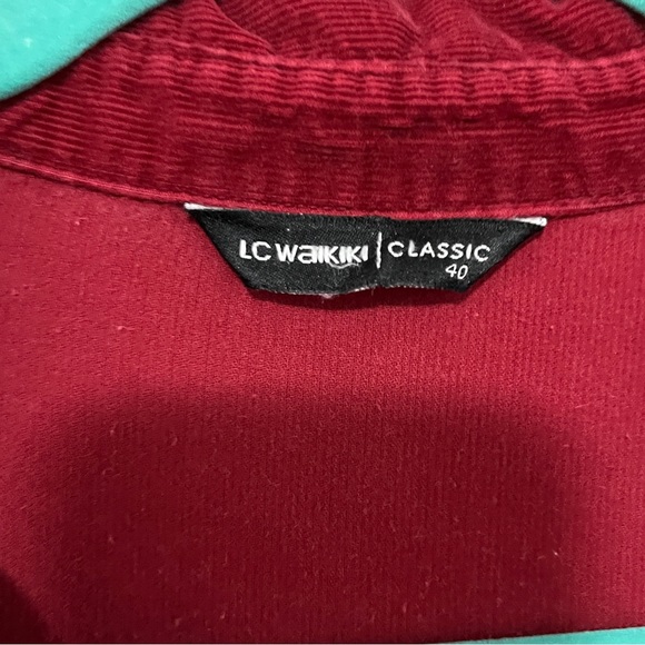 LC WALKIKI corduroy Floral Embroidery Button Front Shirt, size 40 (Large) - Picture 4 of 5